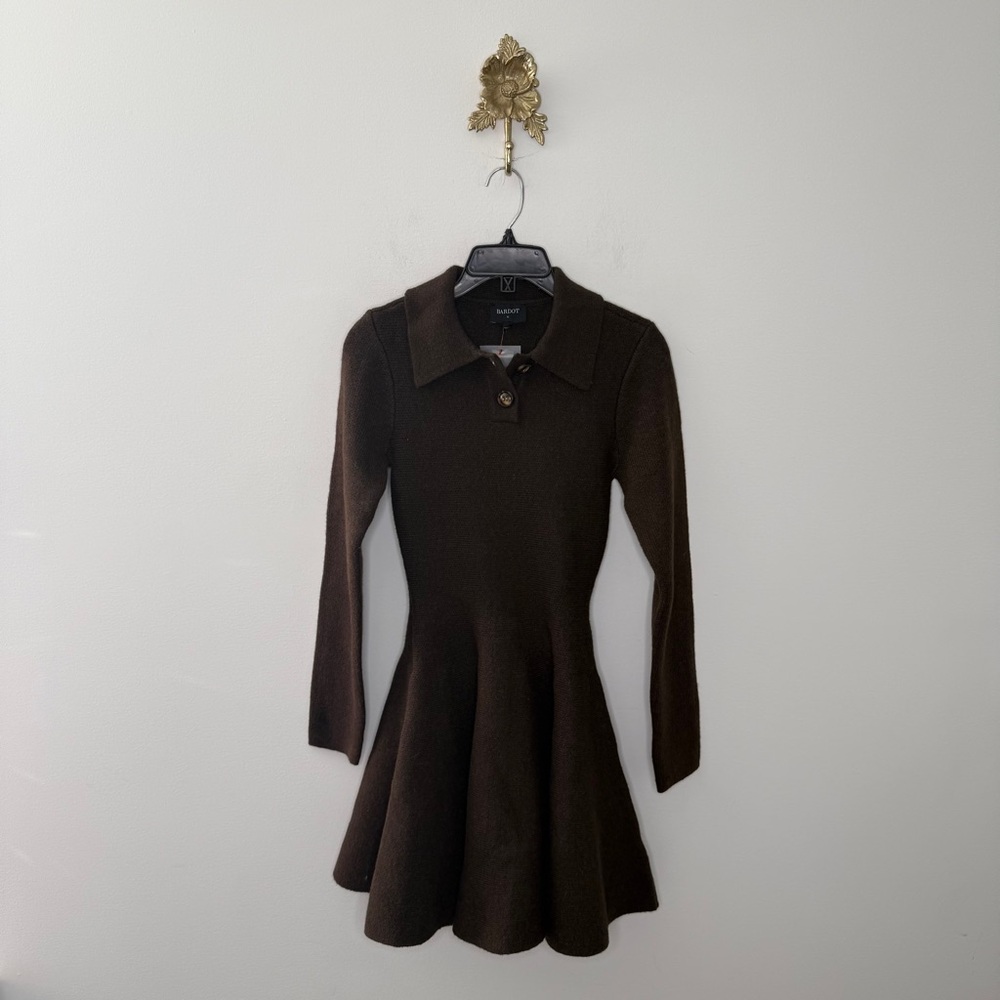 Bardot Lexter Volume Knit Mini Dress XS